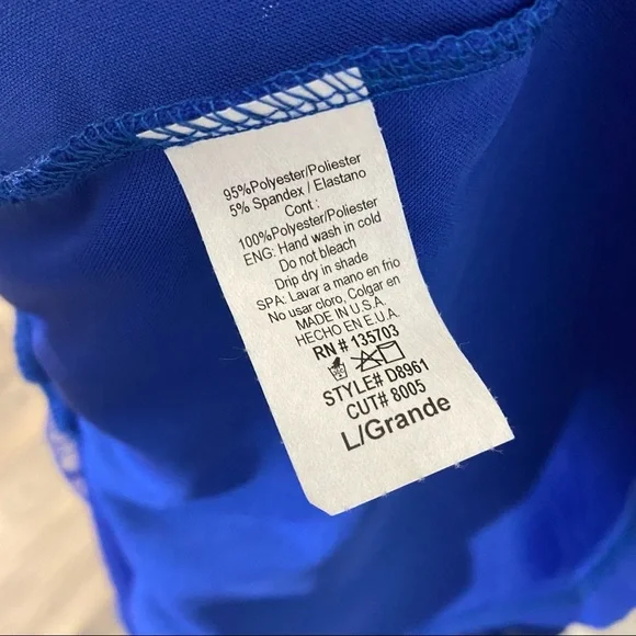 New Bell Sleeve Mesh Fit and Flare Royal Blue Women’s Formal Dress - Picture 7 of 10